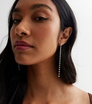 New Look Crystal Single Tassel Drop Earrings